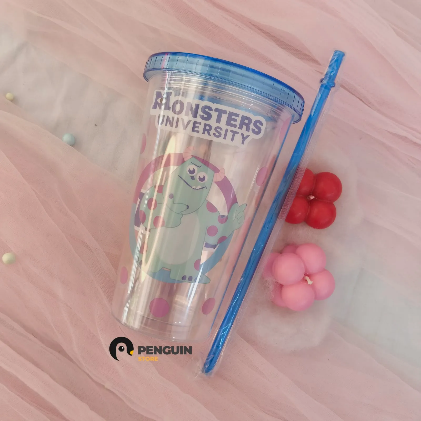 كوب "شلبي" الكبير بـ غطاء وشاليموه للمشروبات الباردة والقهوة المثلجة 🧊💙🥤