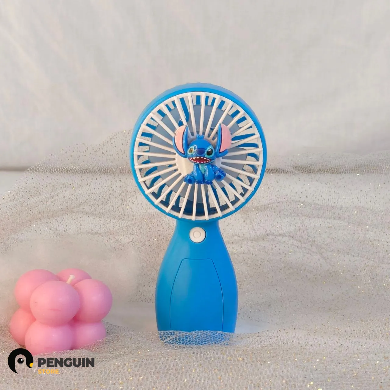 مروحة "ستيتش" (Stitch) الزرقاء المحمولة - مروحة يد USB بتصميم ديزني وشقاوة الكائنات الفضائية 👾💙🌀