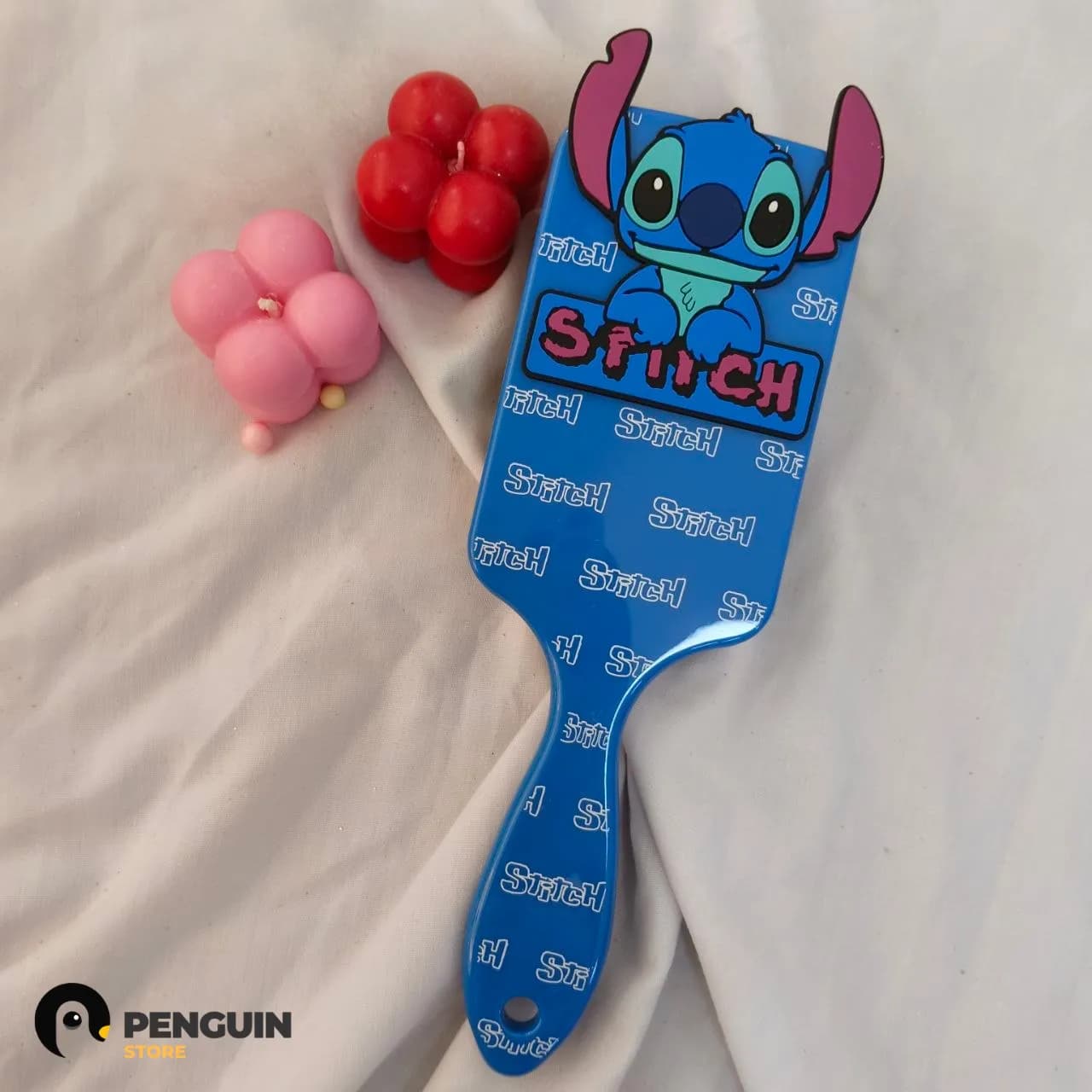 فرشاة شعر "ستيتش" (Blue Stitch) ثري دي - فرشة لفك التشابك بتصميم "Pattern" عصري وألوان زاهية من Penguin Store 💙✨ فرشاة ديزني 3D 🌊