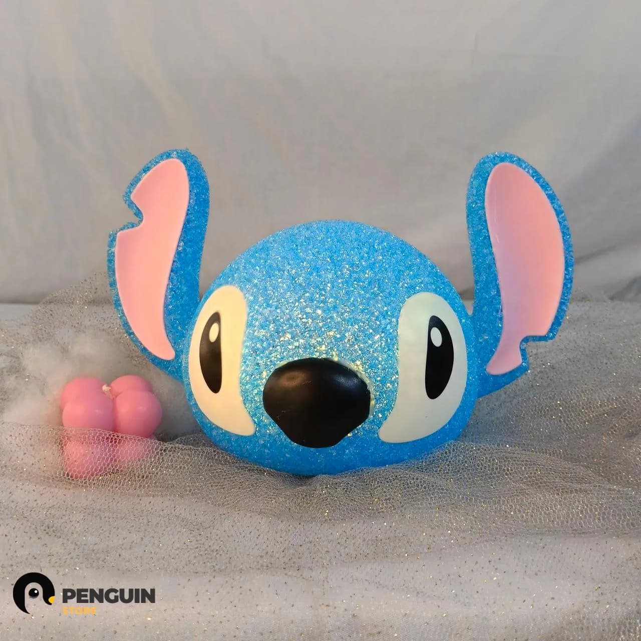 أباجورة / مجسم "ستيتش" الكريستالي - قطعة ديكور ديزني بلمسة جليتر وسحر فضائي 👾✨💙