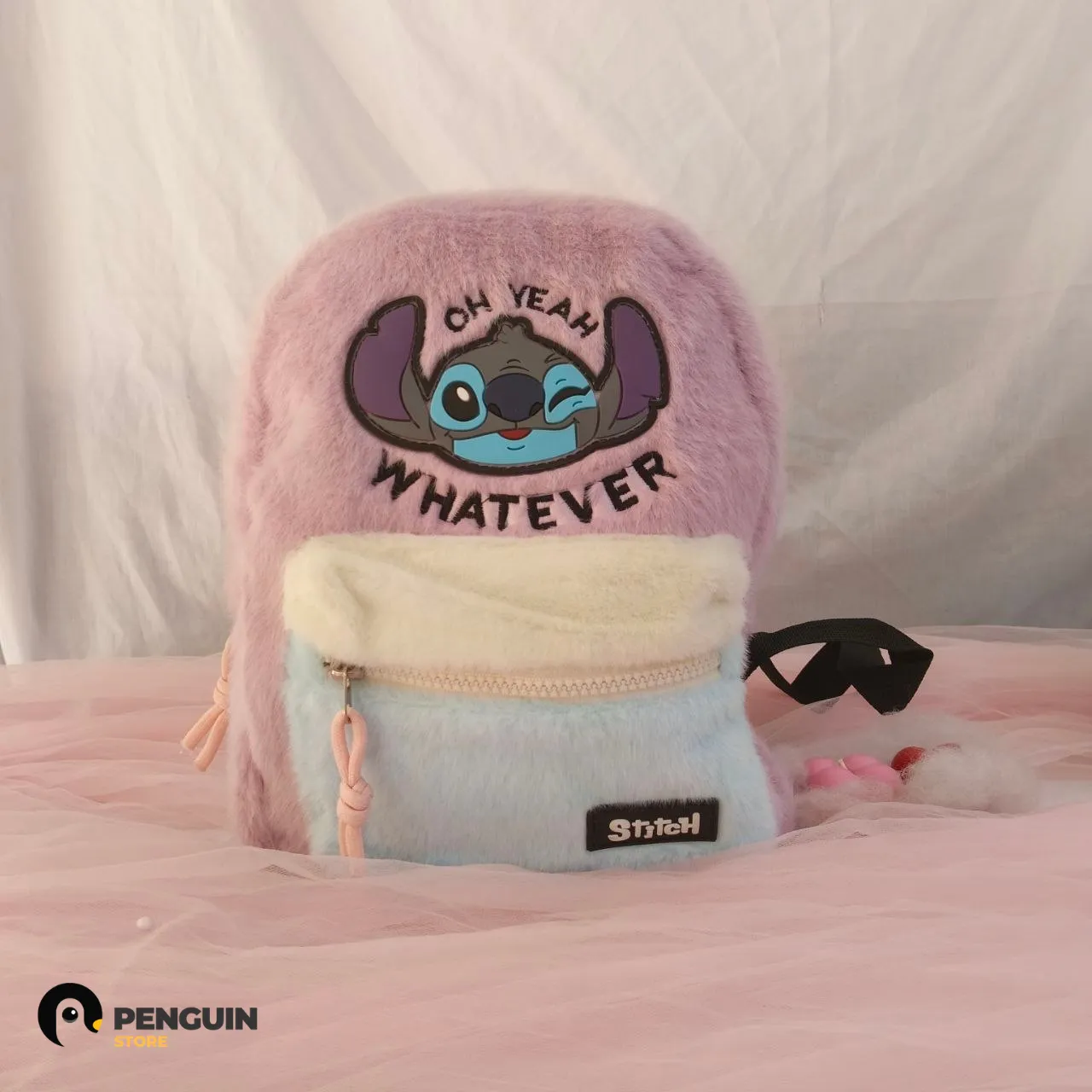 شنطة ضهر "ستيتش" فرو - كولكشن Oh Yeah Whatever بألوان الباستيل المبهجة 👾💜